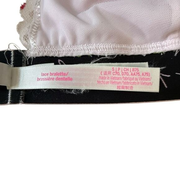 Victoria’s Secret PINK Cherry Lace Triangle Bralette Love Pink Halter Size S - Picture 10 of 11